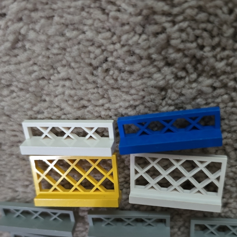 LEGO Assorted Fence Pieces - Blue, Gray, White, & Yellow - Picture 3 of 5